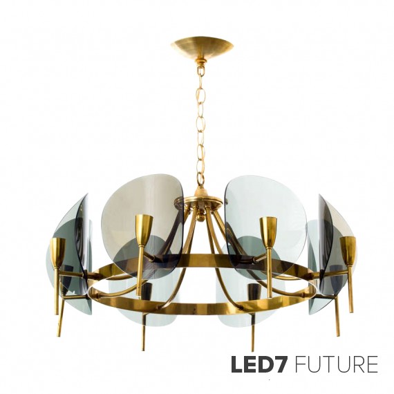 Fontana Arte - Concave Lucite Disk Chandelier